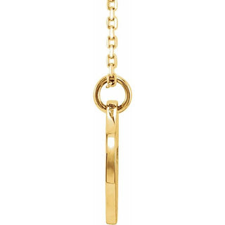 14K Yellow Pierced Cross Disc 16-18" Necklace