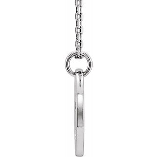 14K White .03 CT Natural Diamond Pierced Cross Disc 16-18" Necklace