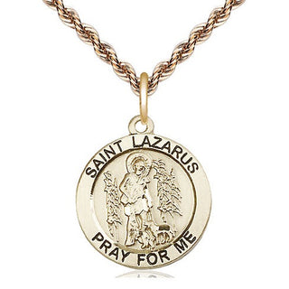 14kt Gold Filled Saint Lazarus Medal Religious Jewelry Engraved Catholic Saint Jewelry