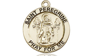14kt Gold Filled Saint Peregrine Medal Engraved Catholic Saint Jewelry