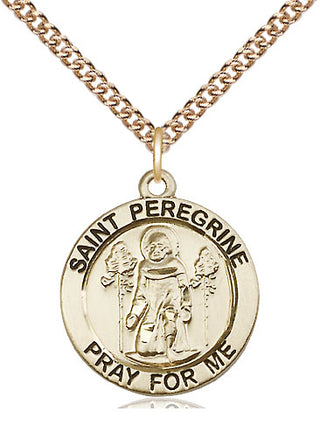 14kt Gold Filled Saint Peregrine Medal Religious Jewelry Engraved Catholic Saint Jewelry