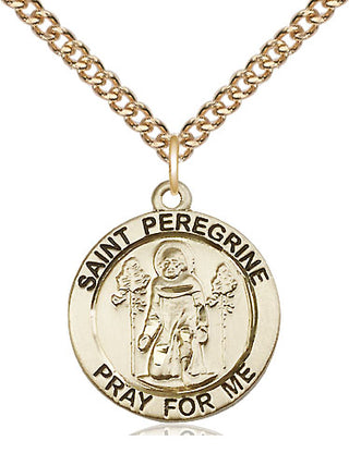 14kt Gold Filled Saint Peregrine Medal Religious Jewelry Engraved Catholic Saint Jewelry