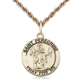 14kt Gold Filled Saint Peregrine Medal Religious Jewelry Engraved Catholic Saint Jewelry
