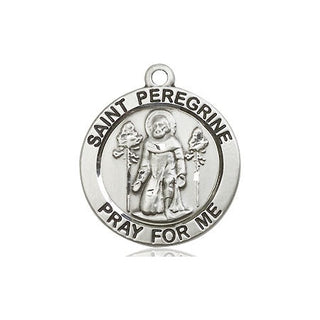 Sterling Silver Saint Peregrine Medal Religious Jewelry Engraved Catholic Saint Jewelry