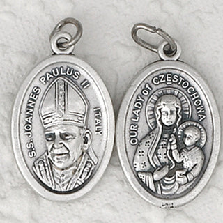 Bulk Saint John Paul II/Lady of Czestochowa Double Sided Medals