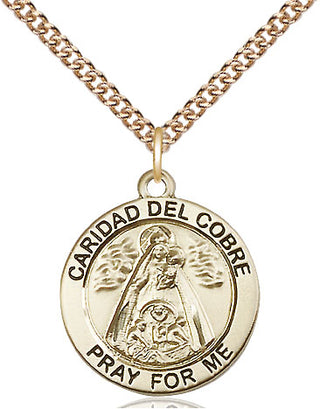 14kt Gold Filled Caridad del Cobre Medal Religious Jewelry Engraved Catholic Saint Jewelry