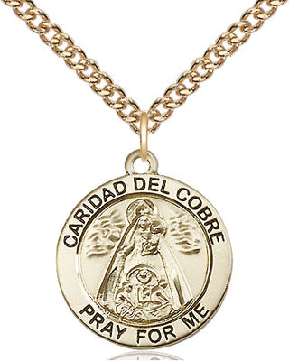 14kt Gold Filled Caridad del Cobre Medal Religious Jewelry Engraved Catholic Saint Jewelry