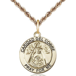 14kt Gold Filled Caridad del Cobre Medal Religious Jewelry Engraved Catholic Saint Jewelry