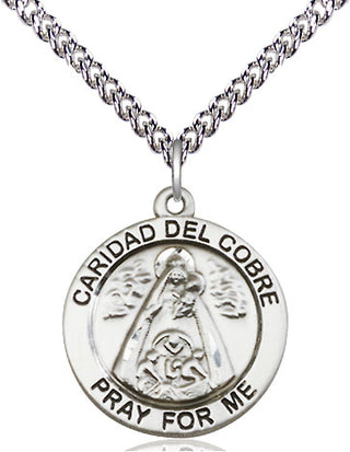 Sterling Silver Caridad del Cobre Medal Religious Jewelry Engraved Catholic Saint Jewelry