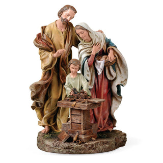 9.5-Inch Holy Family In Carpenter Shop - Renaissance Collection