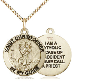 14kt Gold Filled Saint Christopher Medal Catholic Jewelry