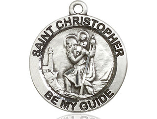 Sterling Silver Saint Christopher Medal Catholic Jewelry Engraved Catholic Saint Jewelry