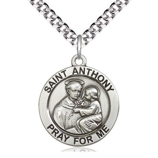 Sterling Silver Saint Anthony Medal Catholic Jewelry Engraved Catholic Saint Jewelry