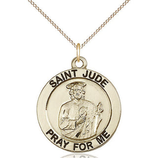 14kt Gold Filled Saint Jude Medal Catholic Jewelry Engraved Catholic Saint Jewelry