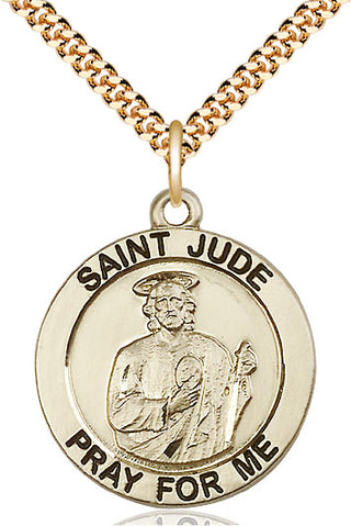 14kt Gold Filled Saint Jude Medal Catholic Jewelry Engraved Catholic Saint Jewelry
