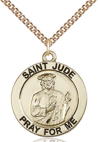 14kt Gold Filled Saint Jude Medal Catholic Jewelry Engraved Catholic Saint Jewelry