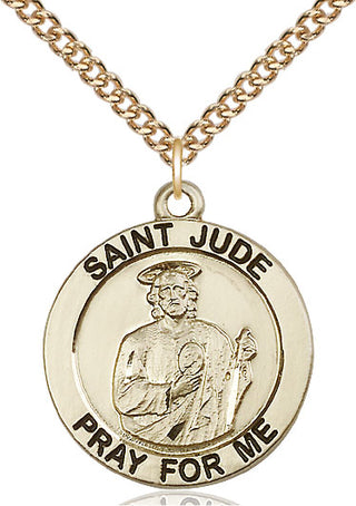 14kt Gold Filled Saint Jude Medal Catholic Jewelry Engraved Catholic Saint Jewelry