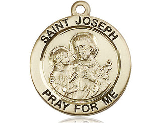 14kt Gold Filled Saint Joseph Medal Engraved Catholic Saint Jewelry