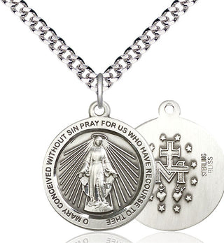 Pewter Miraculous Medal Catholic Jewelry