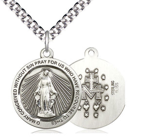 Sterling Silver Miraculous Medal Catholic Jewelry