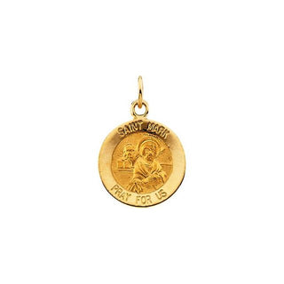 14K Yellow 12 mm Round Saint Mark Medal