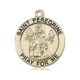 14kt Gold Filled Saint Peregrine Medal Engraved Catholic Saint Jewelry