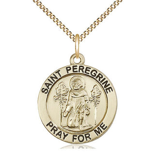 14kt Gold Filled Saint Peregrine Medal Catholic Jewelry Engraved Catholic Saint Jewelry