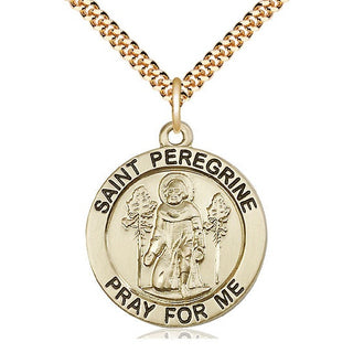 14kt Gold Filled Saint Peregrine Medal Catholic Jewelry Engraved Catholic Saint Jewelry