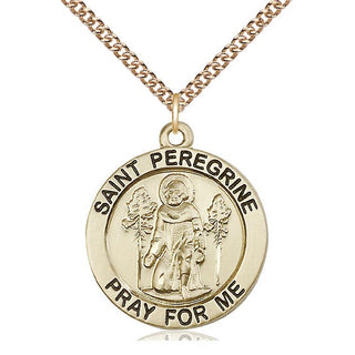 14kt Gold Filled Saint Peregrine Medal Catholic Jewelry Engraved Catholic Saint Jewelry