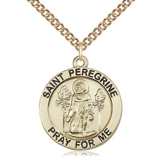 14kt Gold Filled Saint Peregrine Medal Catholic Jewelry Engraved Catholic Saint Jewelry