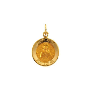14K Yellow 12 mm Round Saint Peter Medal