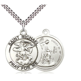 Sterling Silver Saint Michael the Archangel Medal Catholic Jewelry