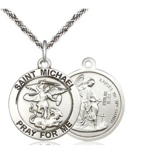 Sterling Silver Saint Michael the Archangel Medal Catholic Jewelry