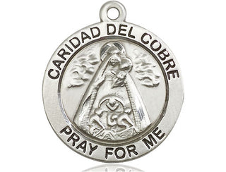 Sterling Silver Caridad del Cobre Medal Engraved Catholic Saint Jewelry