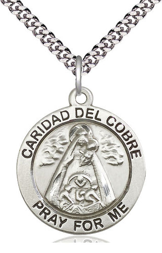 Sterling Silver Caridad del Cobre Medal Catholic Jewelry Engraved Catholic Saint Jewelry