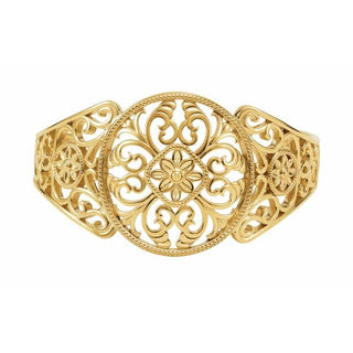 14K Yellow Filigree Cuff 7" Bracelet
