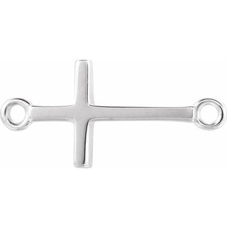 Platinum Off-Center Sideways Cross Necklace Center 