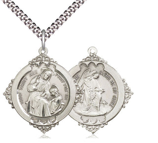 Sterling Silver Saint Ann Pendant Necklace