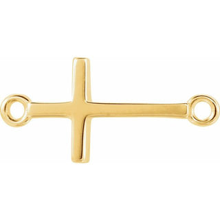 14K Yellow Off-Center Sideways Cross Necklace Center 
