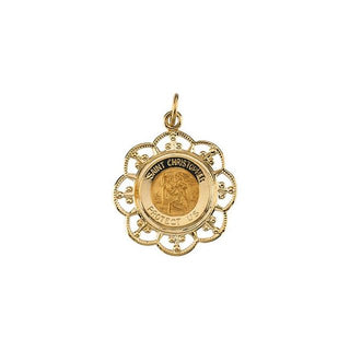 14K Yellow 20 mm Saint Christopher Medal
