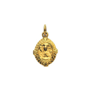 14K Yellow 12x9 mm Jesus, Mary and Joseph Medal