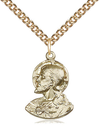 14kt Gold Head of Christ Medal