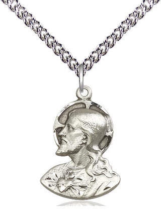 Sterling Silver Head of Christ Medal Religious Jewelry