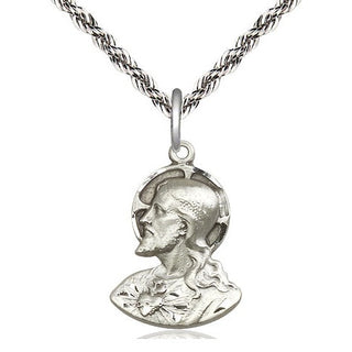 Sterling Silver Head of Christ Medal Religious Jewelry