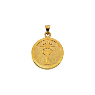 14K Yellow 18 mm Blessed Sacrament Pendant Medal