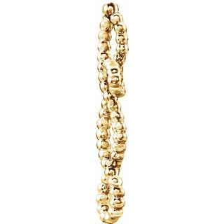 14K Yellow Beaded Cross Pendant 