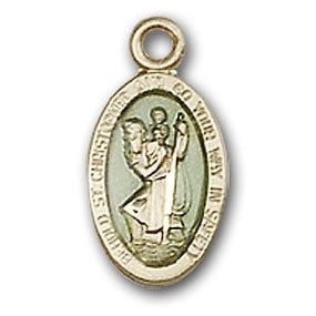 14K Gold Saint Christopher Pendant