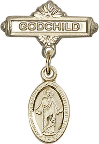 14kt Gold Filled Godchild Scapular Baby Badge