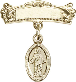 14kt Gold Badge Pin Scapular Baby Badge