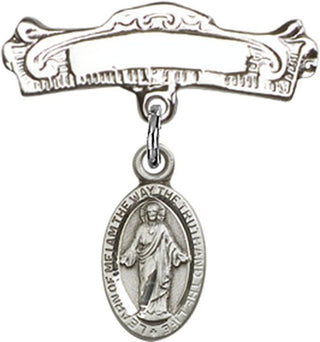 Sterling Silver Badge Pin Scapular Baby Badge